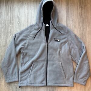 New Balance Men's Sherpa Lined Fleece Hoodie Jacket Large Gray